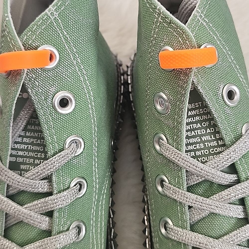 Nan-Ku Couture x Free People Cruise Studded Aloe Green High-Top Sneakers Size 38 - Picture 8 of 11